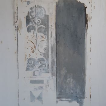 Painting titled "Disappearing door" by Anna Zavilenskaia, Original Artwork, Oil Mounted on Wood Stretcher frame
