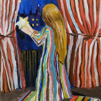Pittura intitolato "Take a star" da Anna Zavilenskaia, Opera d'arte originale, Olio
