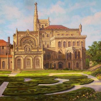 Painting titled "Bussako Palace  in…" by Arkady Zrazhevsky, Original Artwork, Oil