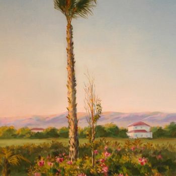 Painting titled "Evening on Pathos" by Arkady Zrazhevsky, Original Artwork, Oil