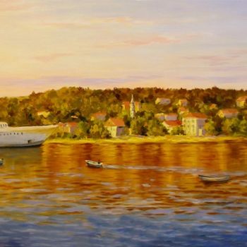 Pintura intitulada "Cavtat. Port" por Arkady Zrazhevsky, Obras de arte originais, Óleo
