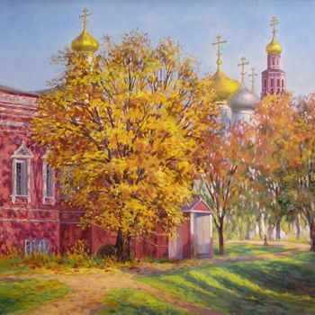 Painting titled "October in Novodevi…" by Arkady Zrazhevsky, Original Artwork, Oil