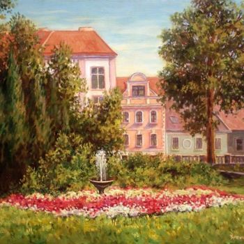 Painting titled "Sunny day in Kutna…" by Arkady Zrazhevsky, Original Artwork, Oil