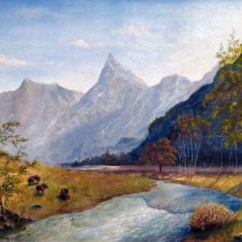 Картина под названием "Осень в Раю" - Александр Цой, Подлинное произведение искусства, Масло