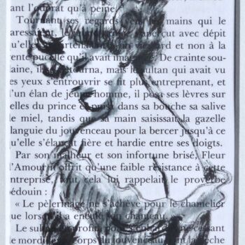 Dessin intitulée "Verger des caresses…" par Alain Godefroid, Œuvre d'art originale, Encre