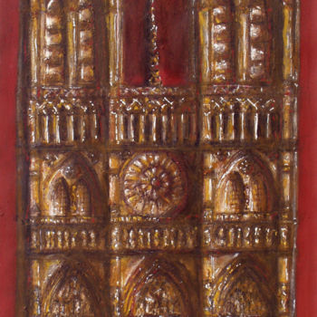 Pintura titulada "Notre Dame     (Kat…" por António Amaralgomes, Obra de arte original, Pigmentos Montado en Cartulina