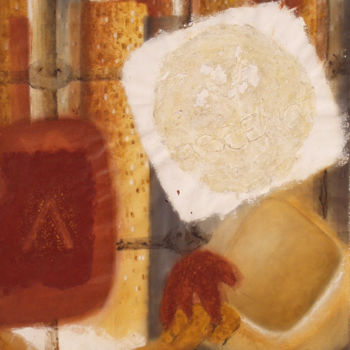 Pintura titulada "Essência     (desco…" por António Amaralgomes, Obra de arte original, Pigmentos Montado en Cartulina