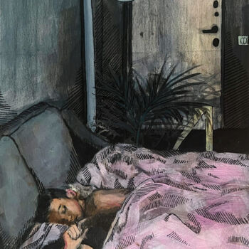 Schilderij getiteld "Morning after filmi…" door Elizaveta Povysheva (Aaltiorem), Origineel Kunstwerk, Acryl