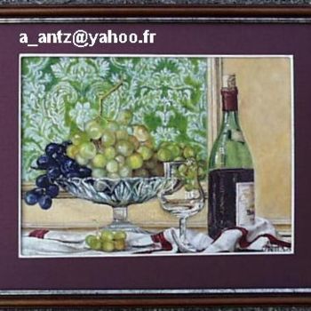 Malerei mit dem Titel "coupe de raisins et…" von Aantz, Original-Kunstwerk