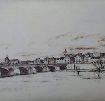 Peinture intitulée "panorama d'Orléans" par Aantz, Œuvre d'art originale