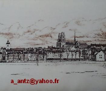 Painting titled "panorama d'Orléans" by Aantz, Original Artwork