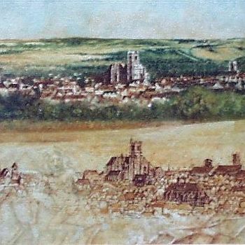 Painting titled "Auxerre la petite s…" by Aantz, Original Artwork