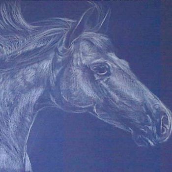 Drawing titled "tête de cheval" by Aantz, Original Artwork
