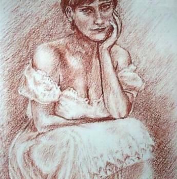 Drawing titled "en attendant" by Aantz, Original Artwork