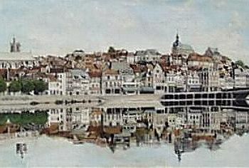 Painting titled "panorama de Joigny" by Aantz, Original Artwork