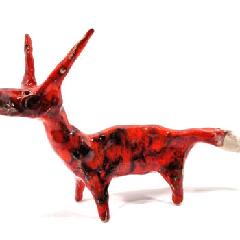 Sculpture intitulée "FOX LII" par Aare Freimann, Œuvre d'art originale, Céramique