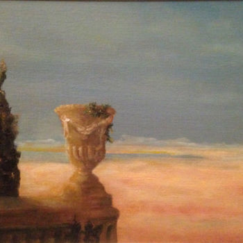 Pittura intitolato "Capri Sunrise" da Larry Aarons, Opera d'arte originale, Olio Montato su Altro pannello rigido