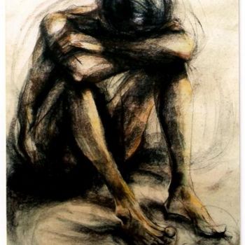 Drawing titled "depression I" by Aaron Thokchom, Original Artwork