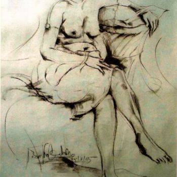 Drawing titled "nude study II" by Aaron Thokchom, Original Artwork