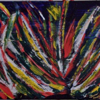 Pittura intitolato "Cactus Of Flaming C…" da Paganson, Opera d'arte originale