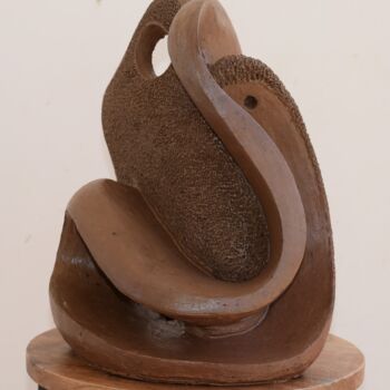 Sculpture titled ""Prakruti" The Wave…" by Aarti Gupta Bhadauria, Original Artwork, Ceramics