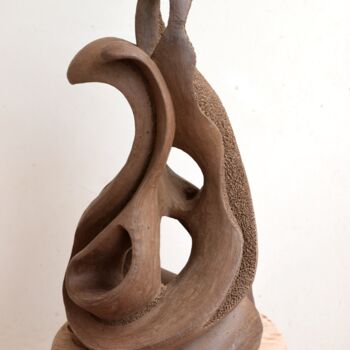 Sculpture titled "Prafullam - The Wav…" by Aarti Gupta Bhadauria, Original Artwork, Terra cotta