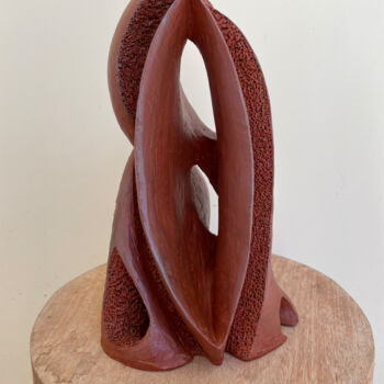 Sculpture titled "Wave of Balance" by Aarti Gupta Bhadauria, Original Artwork, Terra cotta