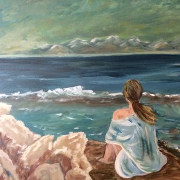 Painting titled "Horizon" by Leila Zarif, Original Artwork, Acrylic