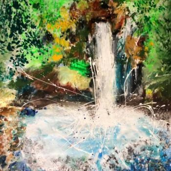 Peinture intitulée "Splash From The Cav…" par Aatmica Ojha, Œuvre d'art originale, Acrylique