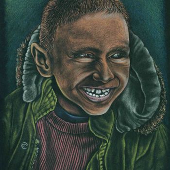 Dessin intitulée "Laughing boy" par Askin Ayrancioglu, Œuvre d'art originale, Crayon