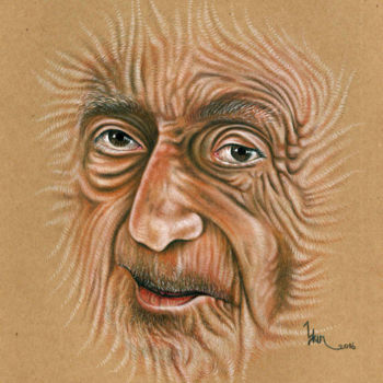 Desenho intitulada "Old man" por Askin Ayrancioglu, Obras de arte originais, Pastel