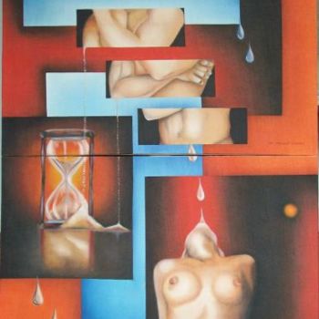 Painting titled "O Tempo e Eu, I e II" by De Mello Souza, Original Artwork, Oil