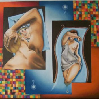 Painting titled "Espelho" by De Mello Souza, Original Artwork, Oil