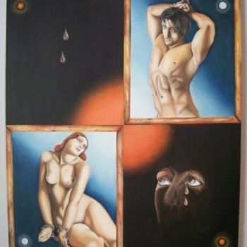 Malerei mit dem Titel "Desejos" von De Mello Souza, Original-Kunstwerk, Öl
