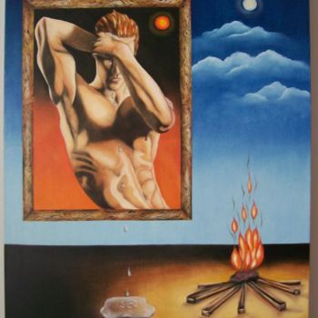 Painting titled "Ator-Men-Ta-Do" by De Mello Souza, Original Artwork, Oil