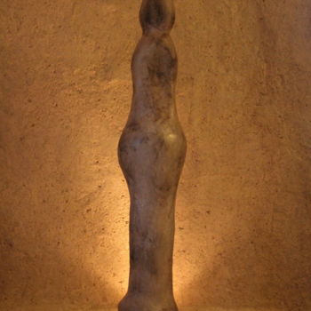 Skulptur mit dem Titel "LA ROUE LIBRE" von Anthony Barraud, Original-Kunstwerk, Terra cotta