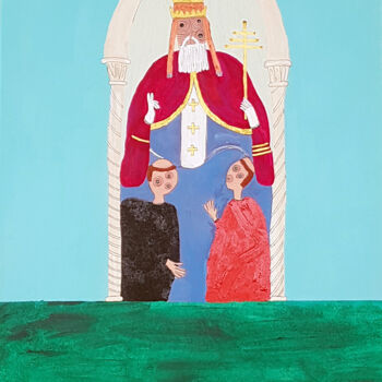 Pittura intitolato "three childs" da Abba, Opera d'arte originale