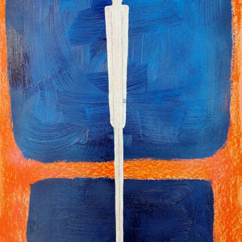 Painting titled "Deep blue" by Abba, Original Artwork, Pencil