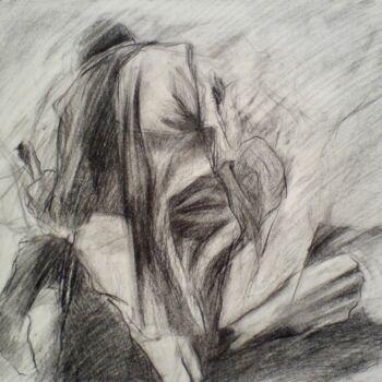 Drawing titled "Walked" by Abbas Timareh, Original Artwork, Conté