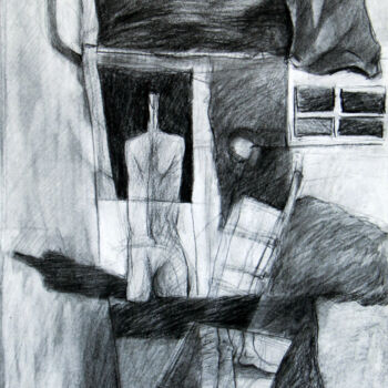 Drawing titled "End of darkness" by Abbas Timareh, Original Artwork, Conté