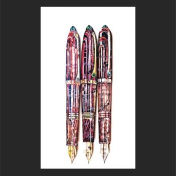 Peinture intitulée "stylos" par Abdelaziz Abbassi, Œuvre d'art originale