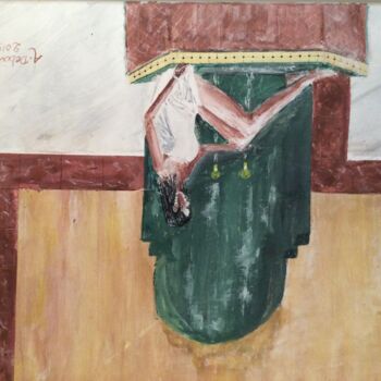 Peinture intitulée "in Hammam" par Abdel Debouba, Œuvre d'art originale, Gouache