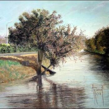 Painting titled "Mrrioteya Canal" by Abdel Raouf Abdel Khalek, Original Artwork