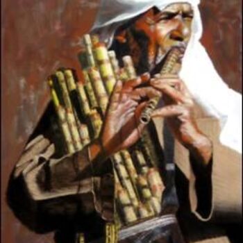 Painting titled "Flue seller" by Abdel Raouf Abdel Khalek, Original Artwork, Oil