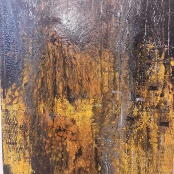 Картина под названием "Forêt d'espoir" - Abdelaali Benchekroun, Подлинное произведение искусства, Масло Установлен на Деревя…