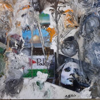 Картина под названием "Ajrassou Al Aouda" - Abdelaali Benchekroun, Подлинное произведение искусства, Масло Установлен на Дер…
