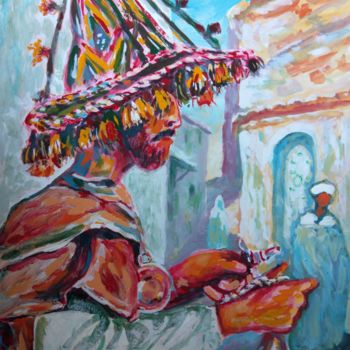 Painting titled "ALGARAB MAROCAIN Pe…" by Abdellatif Jouay, Original Artwork
