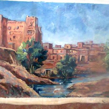 Peinture intitulée "village2" par Abdelhadi Chaouki, Œuvre d'art originale