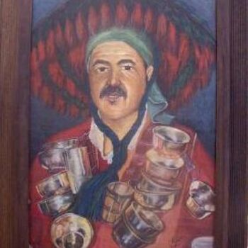 Schilderij getiteld "portrait homme" door Abdelhadi Chaouki, Origineel Kunstwerk