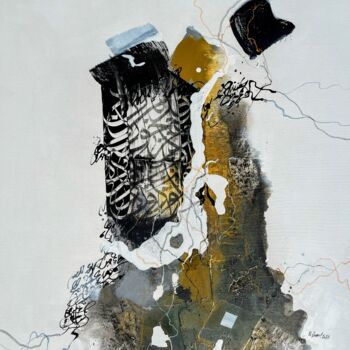 Peinture intitulée "INK DROPS 4" par Abdelkader Kamal, Œuvre d'art originale, Acrylique Monté sur Châssis en bois